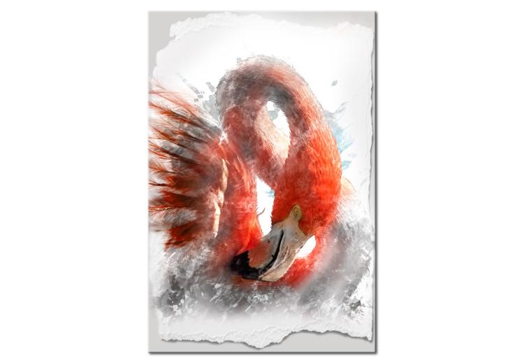Red Flamingo (1-piece) - Majestic Bird on a White Background