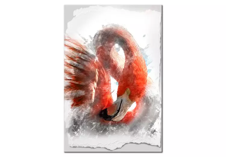 Red Flamingo (1-piece) - Majestic Bird on a White Background