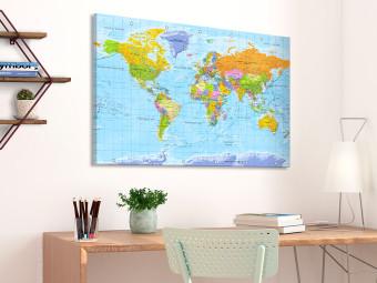 Canvas World Map: Orbis Terrarum (FR) (1-piece) - Map in French