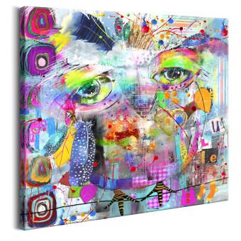 Canvas Colorful Owl (1-piece) - Multicolored Pop Art Style Abstraction