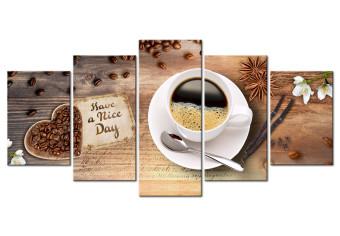 Canvas Morning Scent (5-piece) - Coffee Cup amidst Still Life