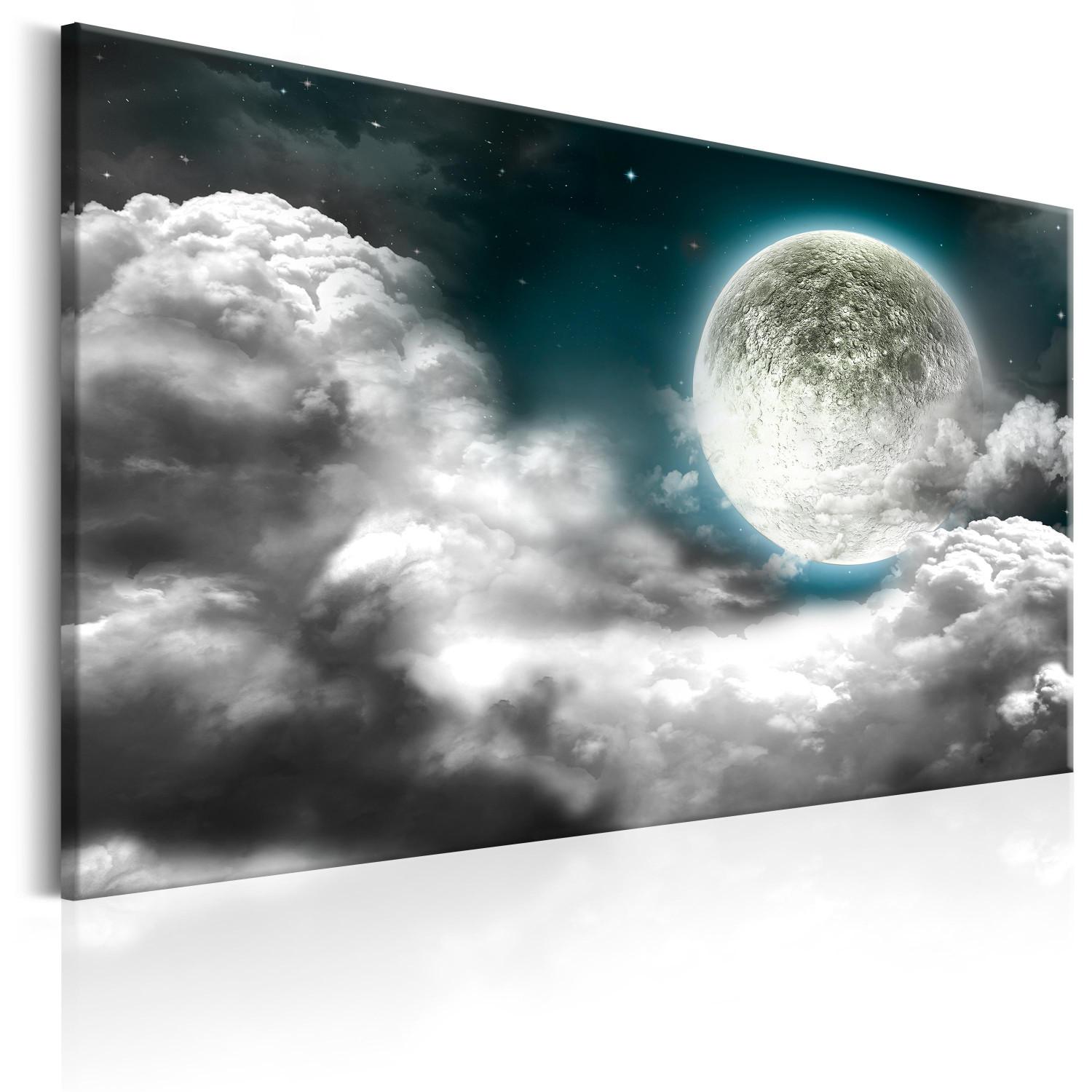 Canvas Silver Globe (1-piece) - Thick Clouds and Moonlit Sky