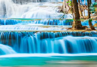 Canvas Waterfall in Kanchanaburi (5 Parts) Wide