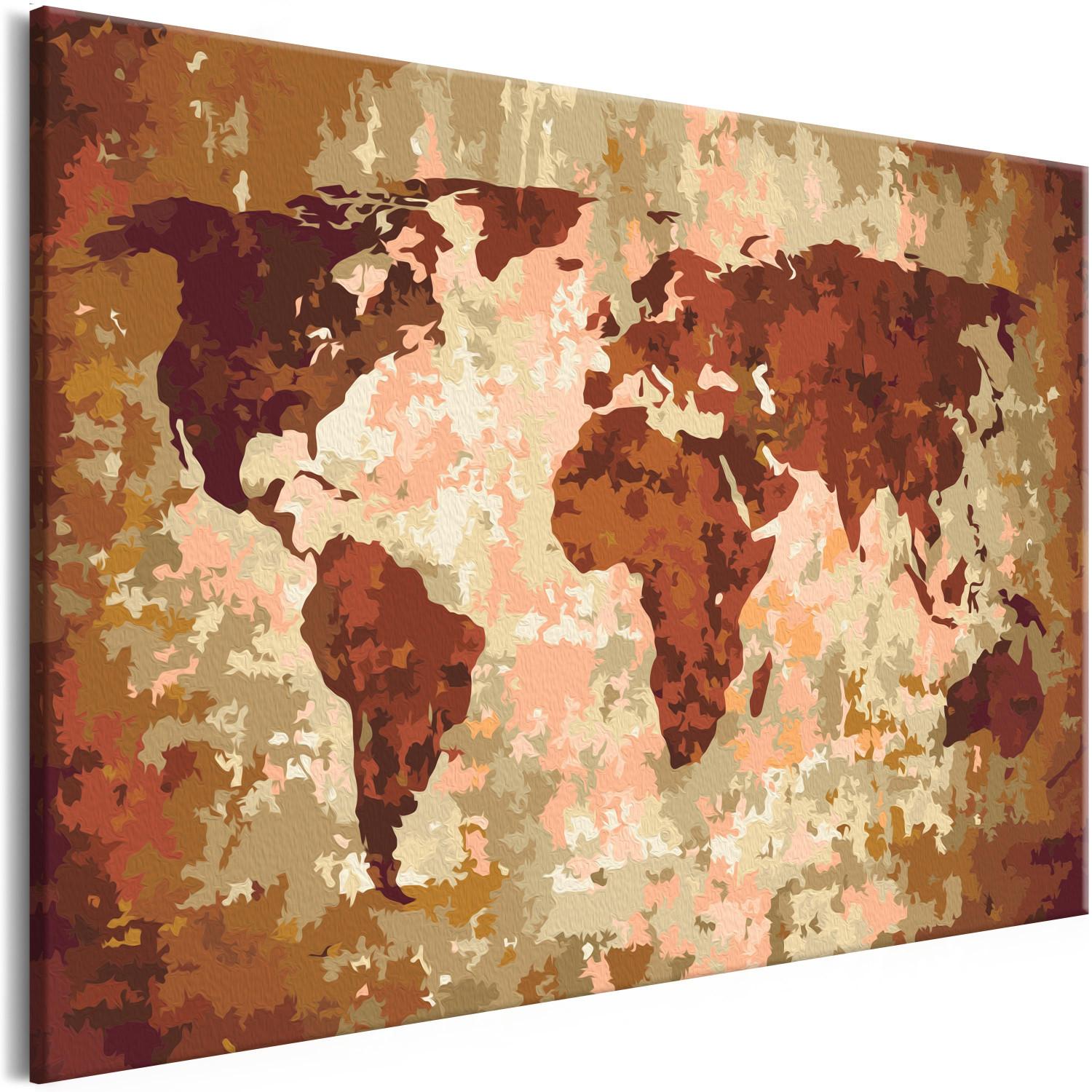 Paint by Number Kit World Map (Earth Colours)