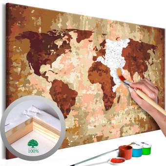Paint by Number Kit World Map (Earth Colours)
