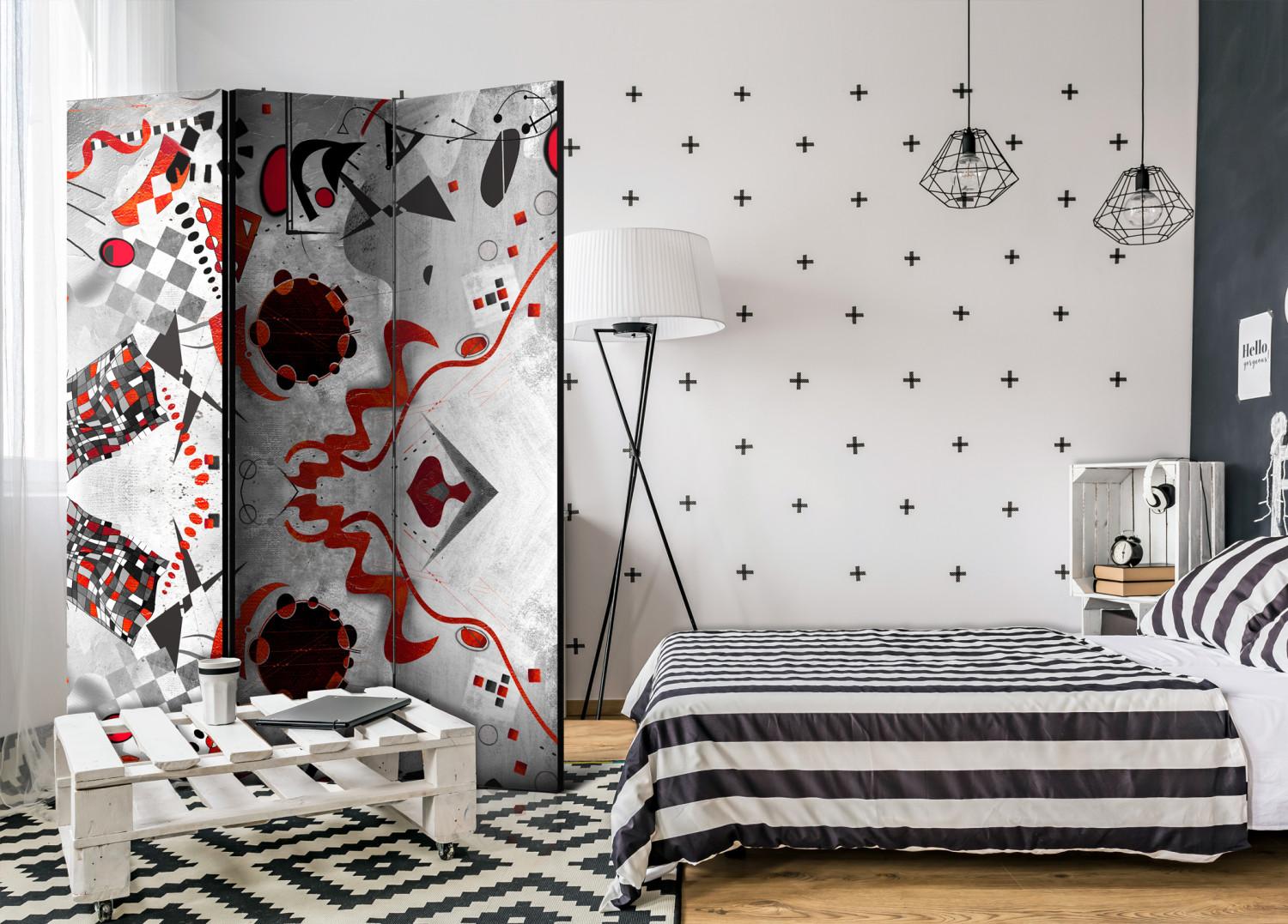 Room Divider Geometric Cosmos - abstract geometric figures on texture