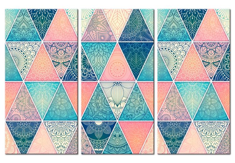 Canvas Print Oriental Triangles (3 Parts)