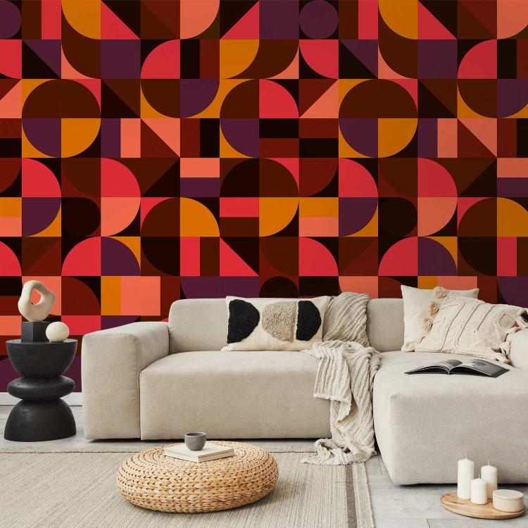 Wallpaper Geometric Mosaic (Red)