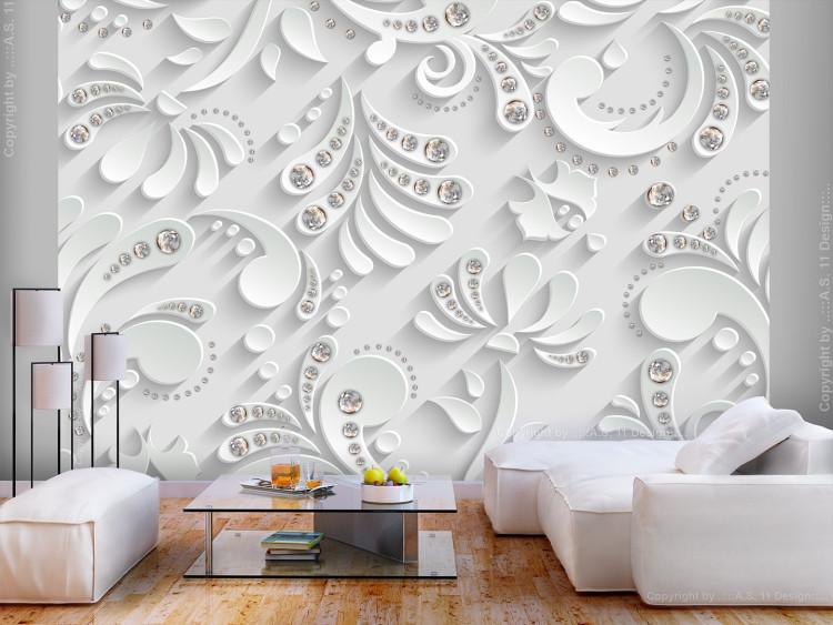 Wall Mural Flowers with Crystals
