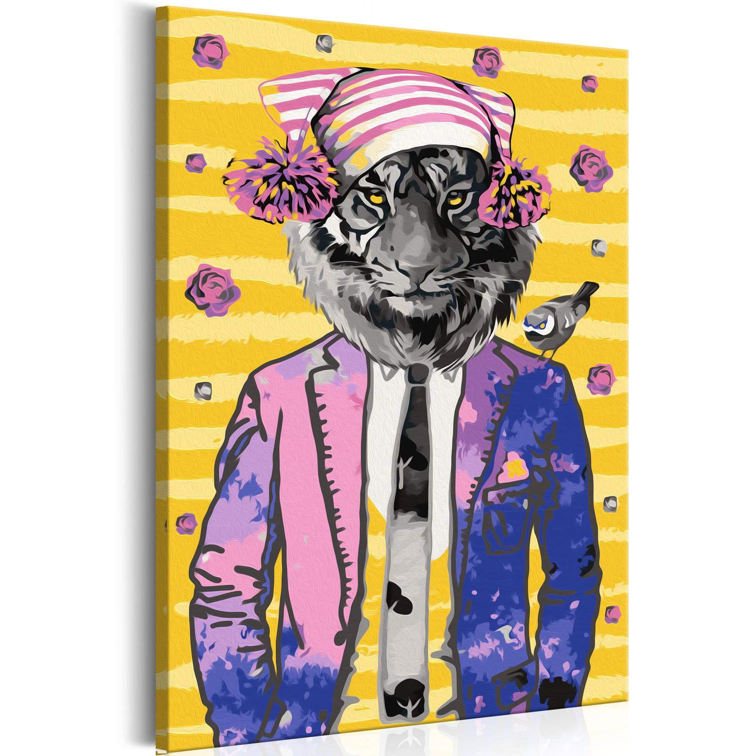 Paint by Number Kit Tiger in Hat