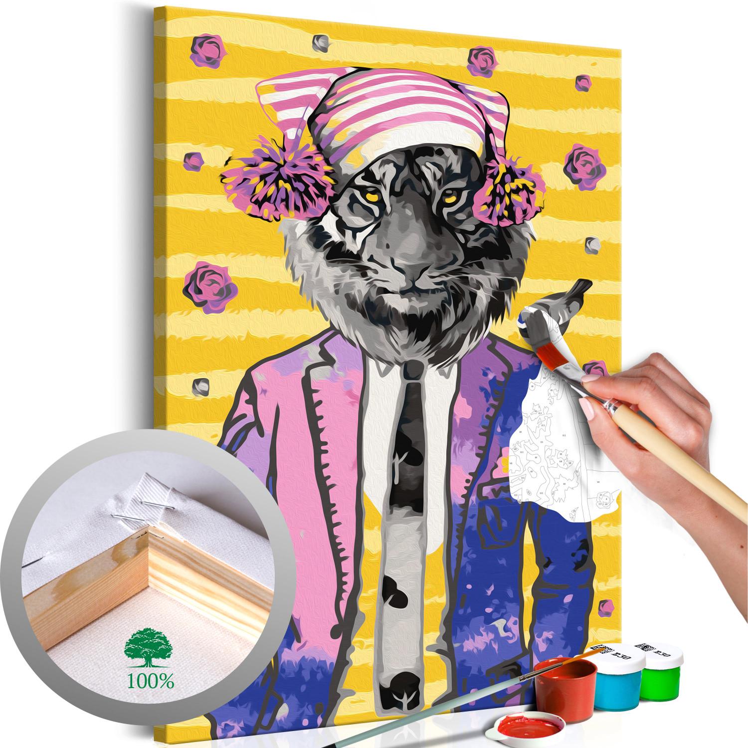 Paint by Number Kit Tiger in Hat