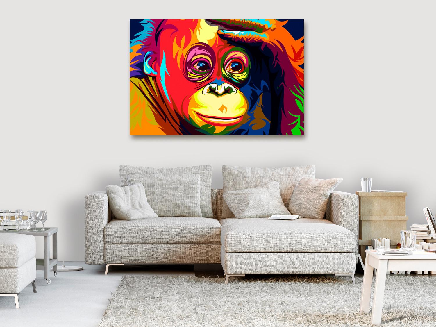 Canvas Colourful Orangutan (1 Part) Wide