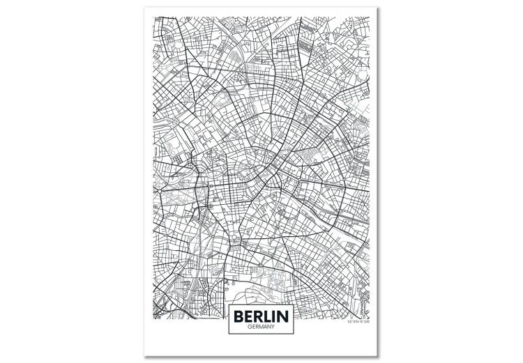 Canvas Print Plan of Berlin - black and white map of a part of the city