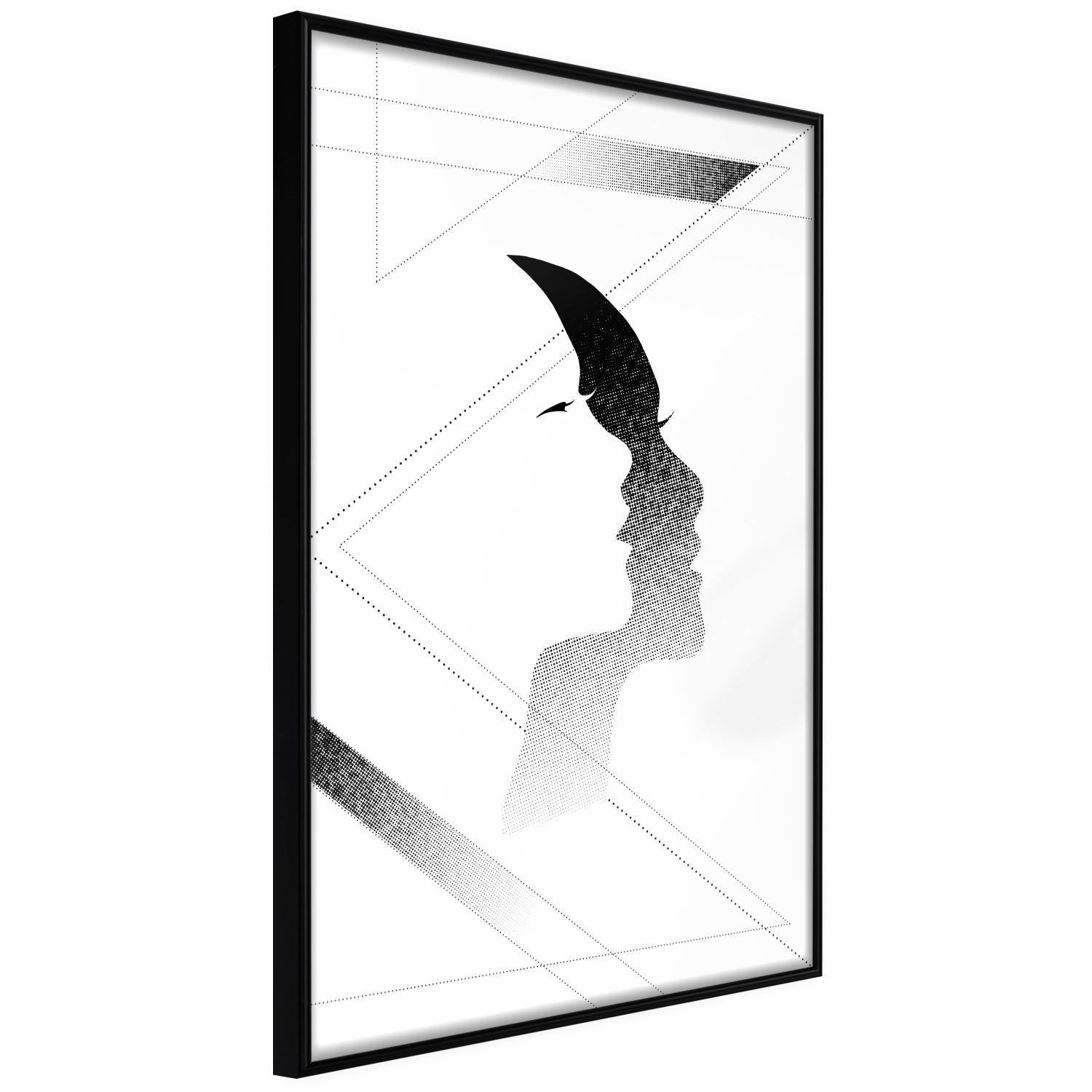 Gallery wall Woman's Shadow - geometric abstraction with a black and white woman's face