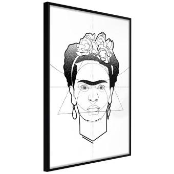 Gallery wall Beautiful Frida - black and white geometric composition with a woman's face