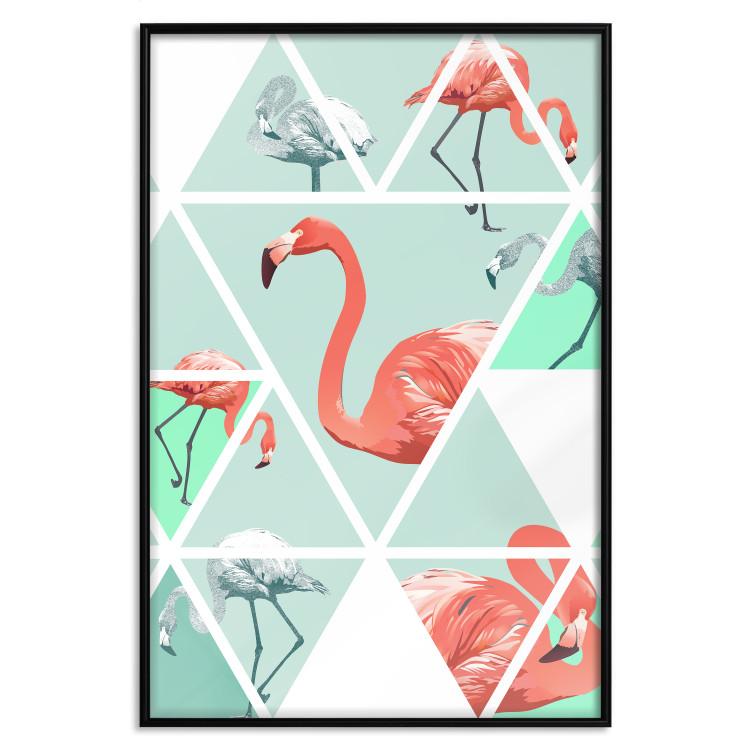 Poster Geometric Flamingos [Poster]