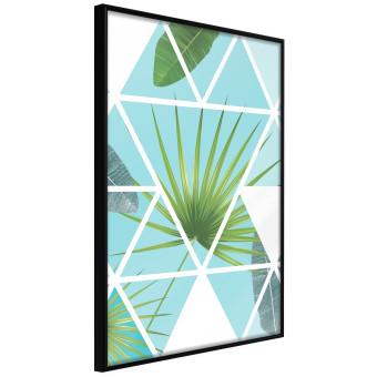 Geometric palm - abstract composition with leaves on a triangle background