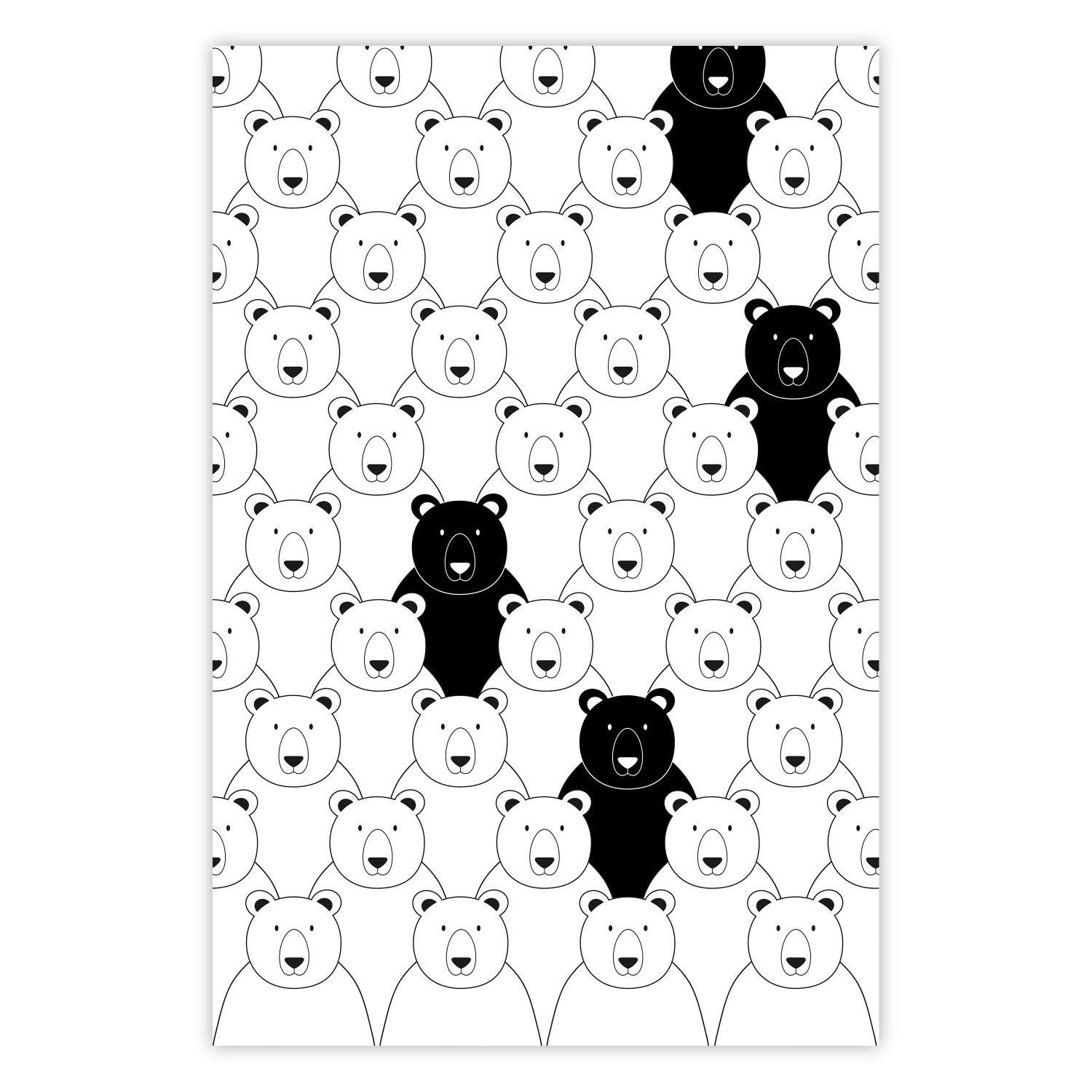 Poster Alien in the Herd - black and white composition with animals for children