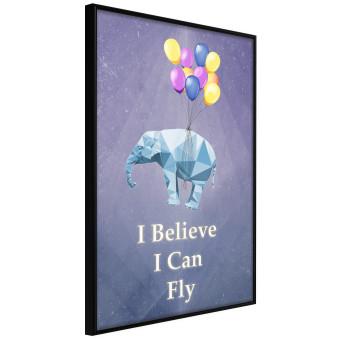 Flying Elephant - composition with an animal and English texts