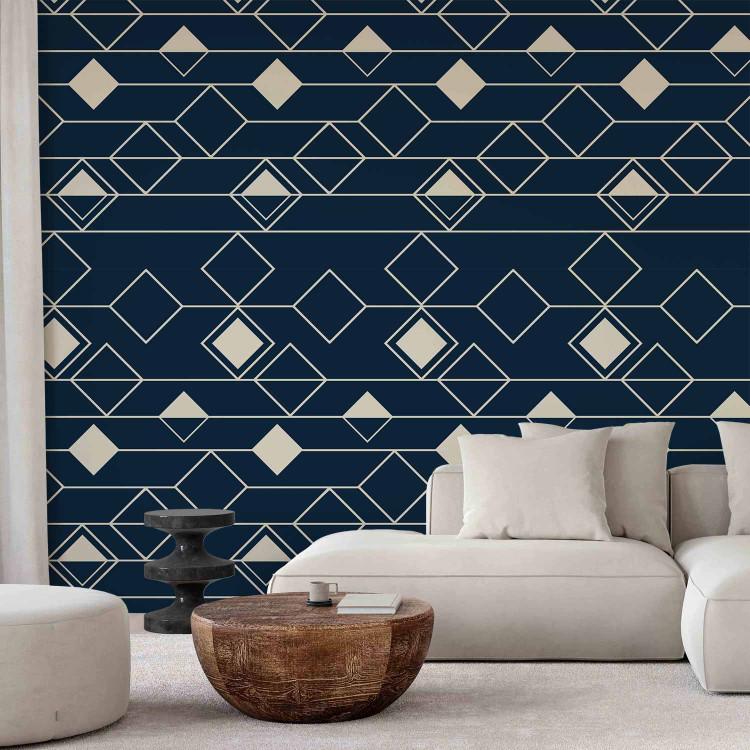 Triangles and Squares (Navy Blue)