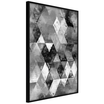 Black and white rhombuses - modern composition with geometric shapes