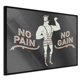 No pain no gain - motivational background with a man and English texts
