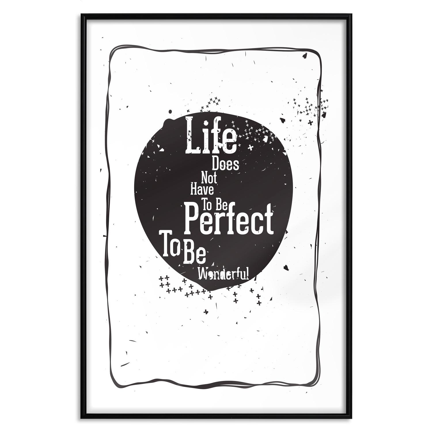 Gallery wall Life quote - black and white motivational texts in a frame