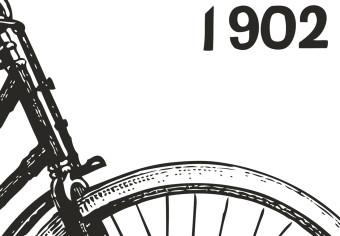 Canvas Old school vehicle - bicycle graphics in vintage line art style