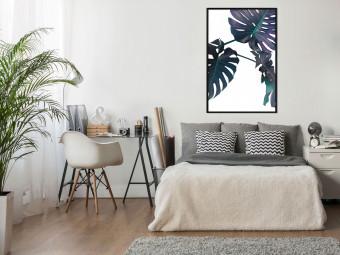 Gallery wall Evergreen - composition with dark tropical leaves on a white background