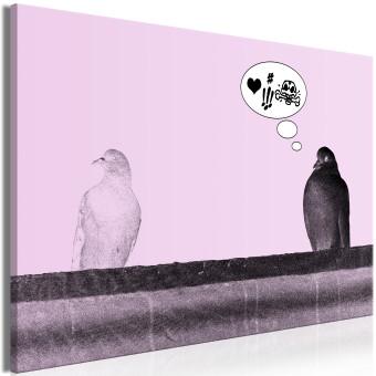 Canvas Bird's Message (1-part) - Animal Dialogue in Banksy's Style