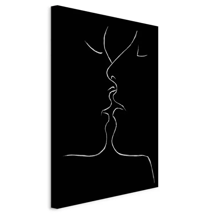 In the Line of Love (1-part) - Kiss of Couple in Black and White Motif