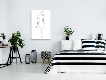 Canvas Shape of a Woman's Silhouette (1-part) - Black and White Outline of a Figure