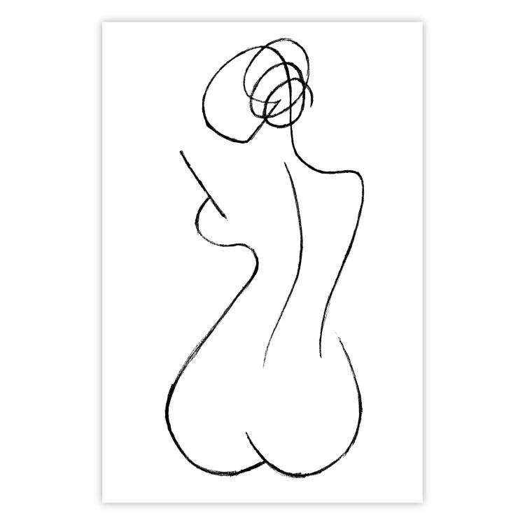 Female Shapes - minimalist black and white line art with a woman