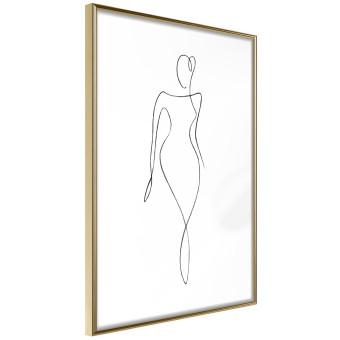 Waspy Waist - black and white simple line art with a delicate woman's figure