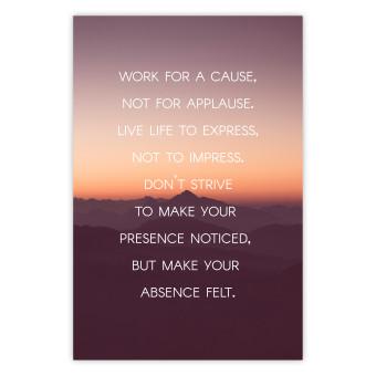 Poster Make your absence felt - motivational texts against a sunset background