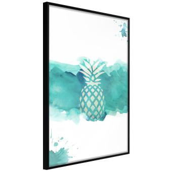 Watercolor Pineapple - composition with tropical fruit in green tones