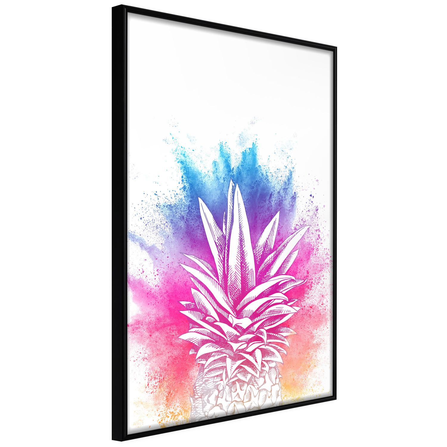 Gallery wall Colorful Pineapple - composition with a tropical fruit on an explosion of colors background