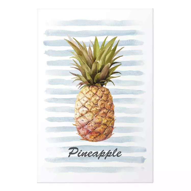 Pineapple and Stripes - colorful composition with a tropical fruit and text