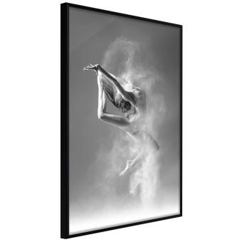 Playful Ballerina - black and white composition with a dancing ballet woman