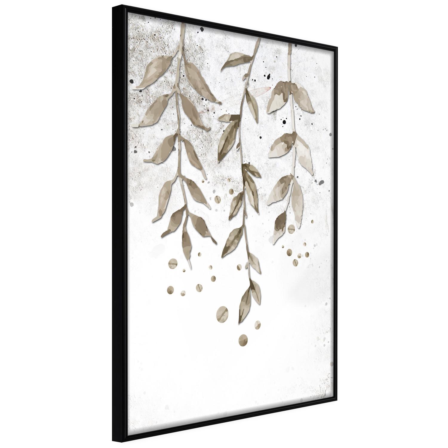 Gallery wall Hanging Branches - green tree leaves on a background with non-uniform colors