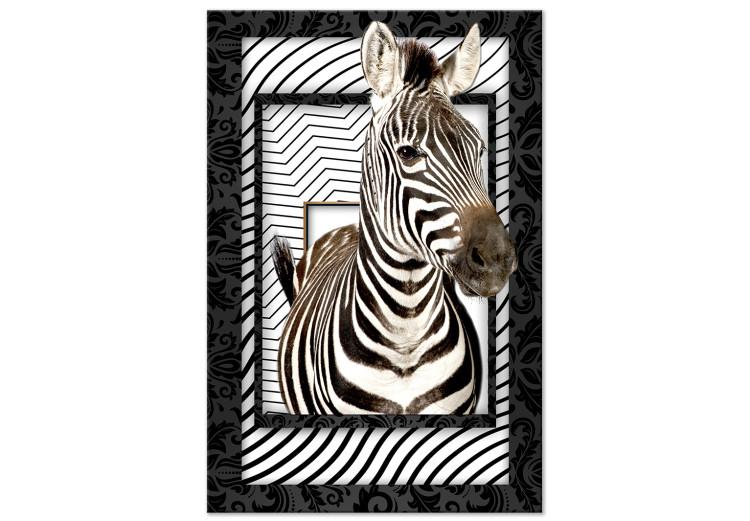 Canvas Print Zebra in Stripes (1-part) - Animal in Black and White Pattern