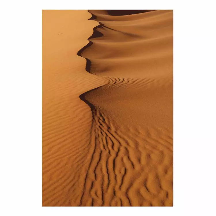 Poster Sandy Shapes - orange-brown desert landscape in Morocco