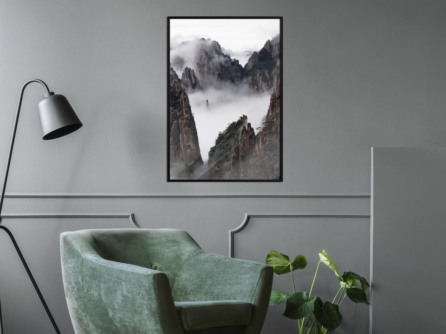 Gallery wall Yellow Mountains: Huang Shan - dense fog against the backdrop of China's mountain landscape