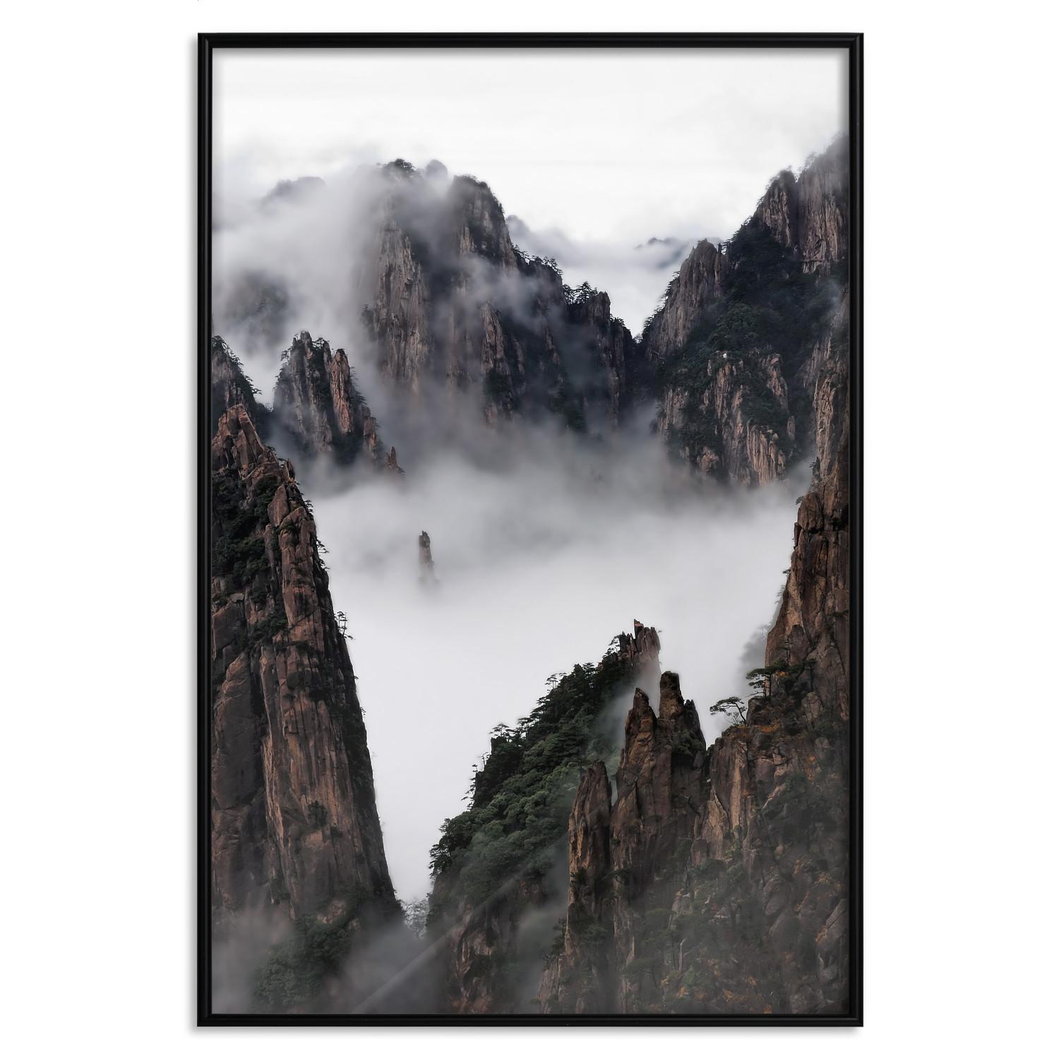 Gallery wall Yellow Mountains: Huang Shan - dense fog against the backdrop of China's mountain landscape