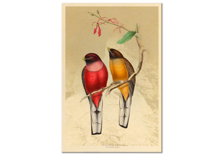 Canvas Print Birds Twig (1 Part) Vertical