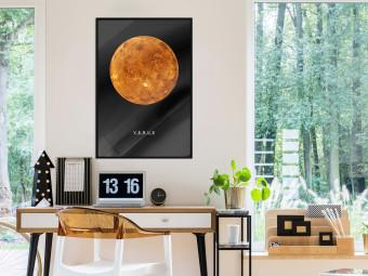 Gallery wall Venus - English text and orange planet against a black space backdrop