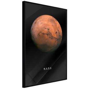 Mars - English text and red planet against a black space backdrop