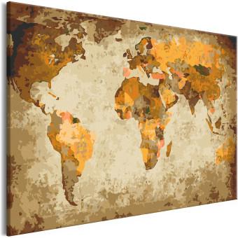 Paint by Number Kit Brown World Map