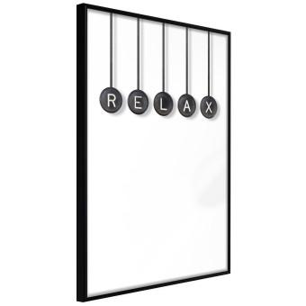 Relax - black and white minimalist composition with English text
