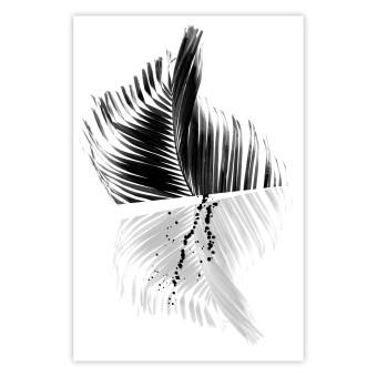 Poster Black and White Palm Tree - composition with a plant motif on a white background